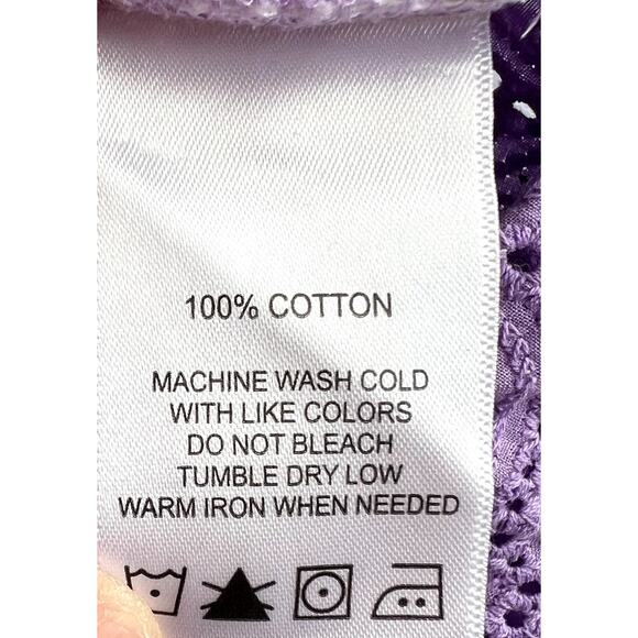 Foxcroft A Line Dress Women 6 Purple Sleeveless Eyelet Pockets Boho Lagenlook - Picture 10 of 10